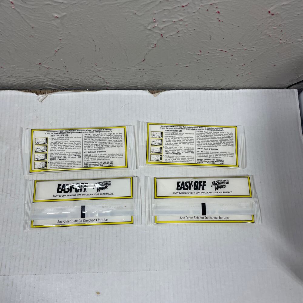 Easy-Off Heat Activated‎ Microwave Cleaning Towelettes Discontinued Lot Of 4